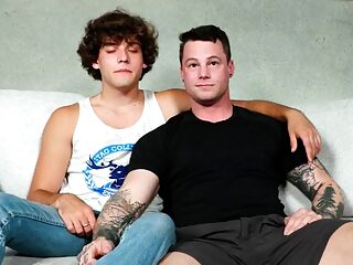 Inked sub gets his tight ass pounded by a fresh twink in a steamy video.